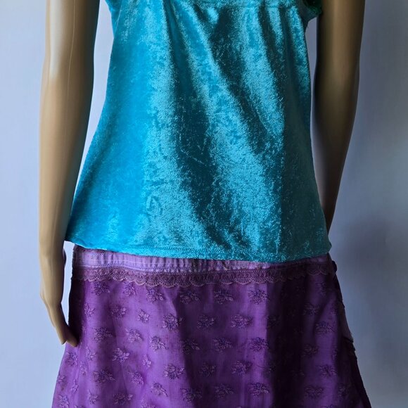Romantic Boho Embroidered Velvet Top | Roselani Jasmin | Size Medium - Picture 6 of 7